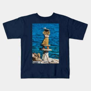 Balanced Debris. Rock Stacking Photography Kids T-Shirt